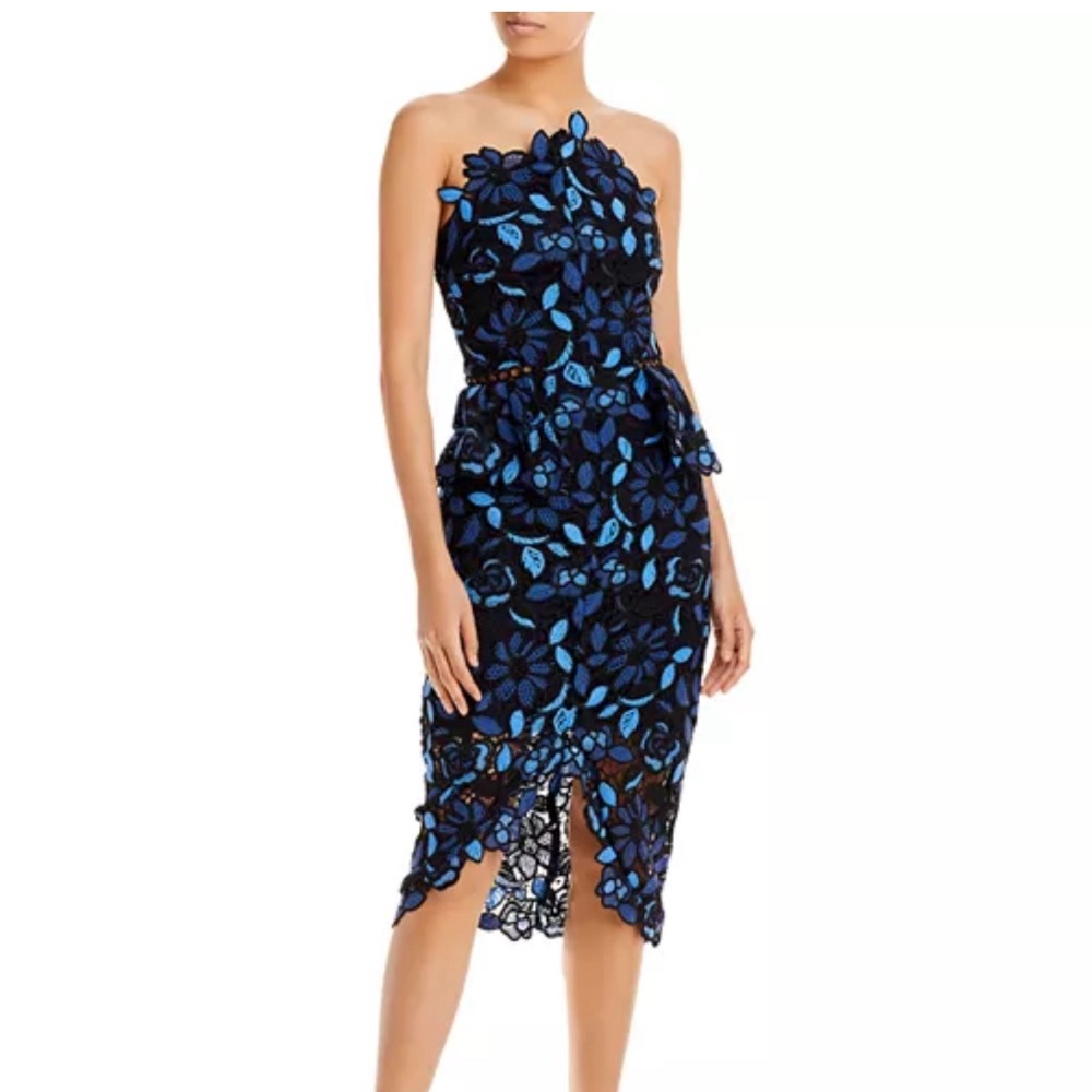 Elliatt Time Flies Floral Crotchet Dress blue multi M NWT new with tags